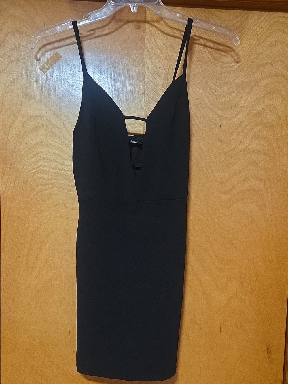 FrenchAtmosphete Black Spaghetti-Strap Mini Dress